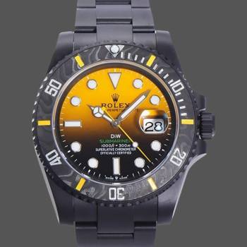 Rolex Submariner 116610 PVD-DLC Stainless Steel Carbon Fiber Bezel Yellow & Black Dial (w22118746)