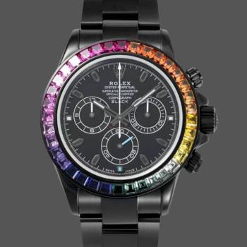 Rolex Rainbow Daytona 116520 DLC-PVD 40mm Black Men watch (w22118756)