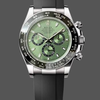 Rolex Daytona Platinum Green Dial Ceramic Bezel 126506 40mm Rubber Strap (w22118759)