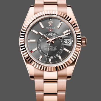 Swiss Rolex Sky Dweller 42 Slate Dial Rose Gold m336935 0004 Men Watch (w22280213)