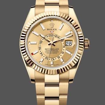 Rolex Sky Dweller 42mm Yellow Gold Champagne Dial m336938 0001 Men Watch (w22280466)