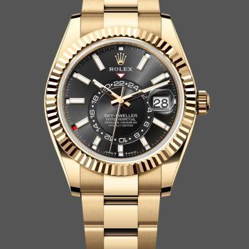 Rolex Sky Dweller Yellow Gold Black Dial Oyster M336938 0002 Men Watch (w22280467)