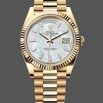 Rolex Day Date Oyster 40 mm Yellow Gold President Mother of Pearl Diamond Dial M228238 0071 (w22629522)