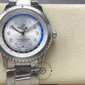 Breitling Aviator 8 B35 Automatic Unitime 43 Silver Dial With City Ring AB3521U01G1A1  (w23304006)