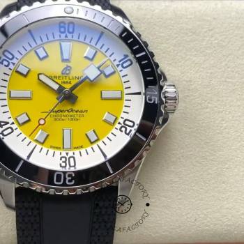 Breitling 1:1 Clone Superocean Automatic 42 Yellow Dial A17375211I1S1 Men Watch (w23305887)