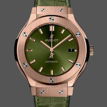 1:1 Clone Hublot Watch Classic Fusion King Gold Green 38mm (w24549214)
