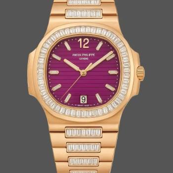 Clone Patek Philippe Nautilus 7014 Purple Dial Diamond Bezel (w26672240)