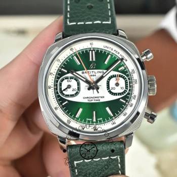 Breitling Top Time B01 Racing Green Dial AB01771A1L1X1 38mm Leather Watch (w26681561)
