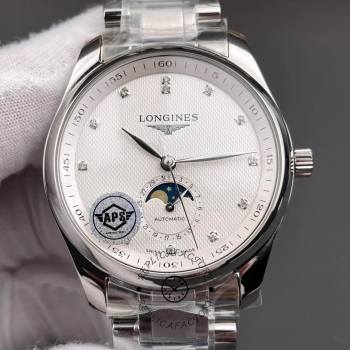 Longines L2.919.4.77.6 Master Collection White Dial Moonphase Diamonds (w26686432)