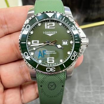 Best Longines HydroConquest L3.782.4.06.9 43mm Green Ceramic (w26686472)