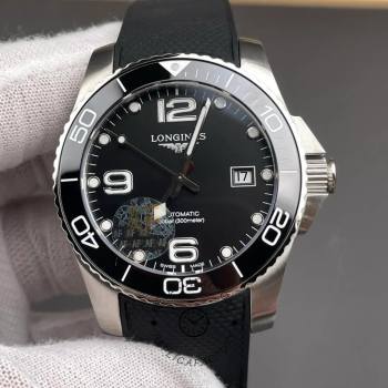 Longines HydroConquest 43mm Rubber Strap L3.782.4.56.9 Black Dial (w26686558)