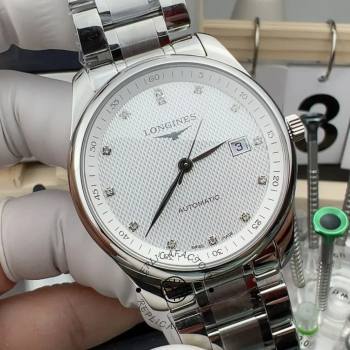 1:1 Clone Longines L2.793.4.77.6 Master Collection Silver-Diamond 40 Date Steel (w26686691)