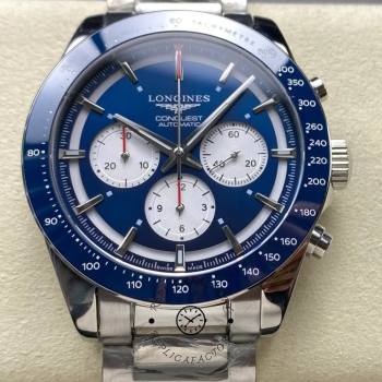 Longines L3.835.4.91.2 Conquest 42 Blue Chronograph Automatic Steel (w26686847)