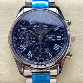 Longines L2.673.4.51.6 Master 40 Stainless Steel Chronograph Black Dial (w26687432)