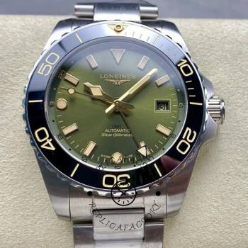 Longines L3.790.4.06.6 HydroConquest GMT 41 Green Dial 1:1 Clone Dive Watch (w26687454)