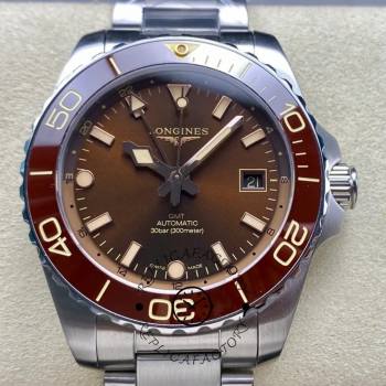 Longines 1:1 Clone HydroConquest GMT 41 Automatic L3.790.4.66.6 Brown Dial (w26687467)