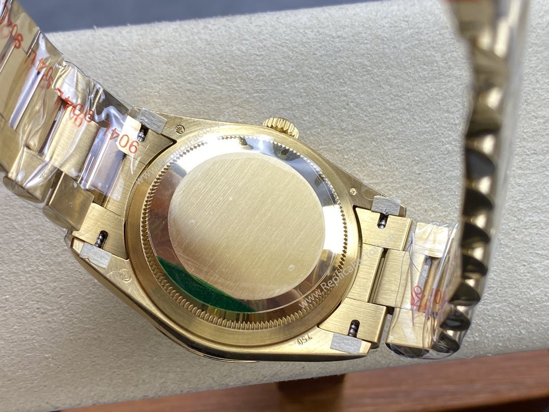 Rolex Day-Date 128238 Fluted Bezel Turquoise Diamond Dial 36MM Unisex Watch - Image 9