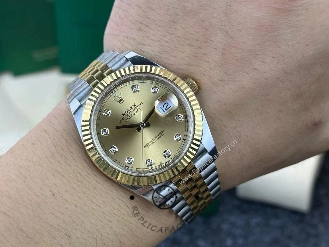 2022 Rolex Datejust Champagne Diamond Dial Two Tone M126333-0012