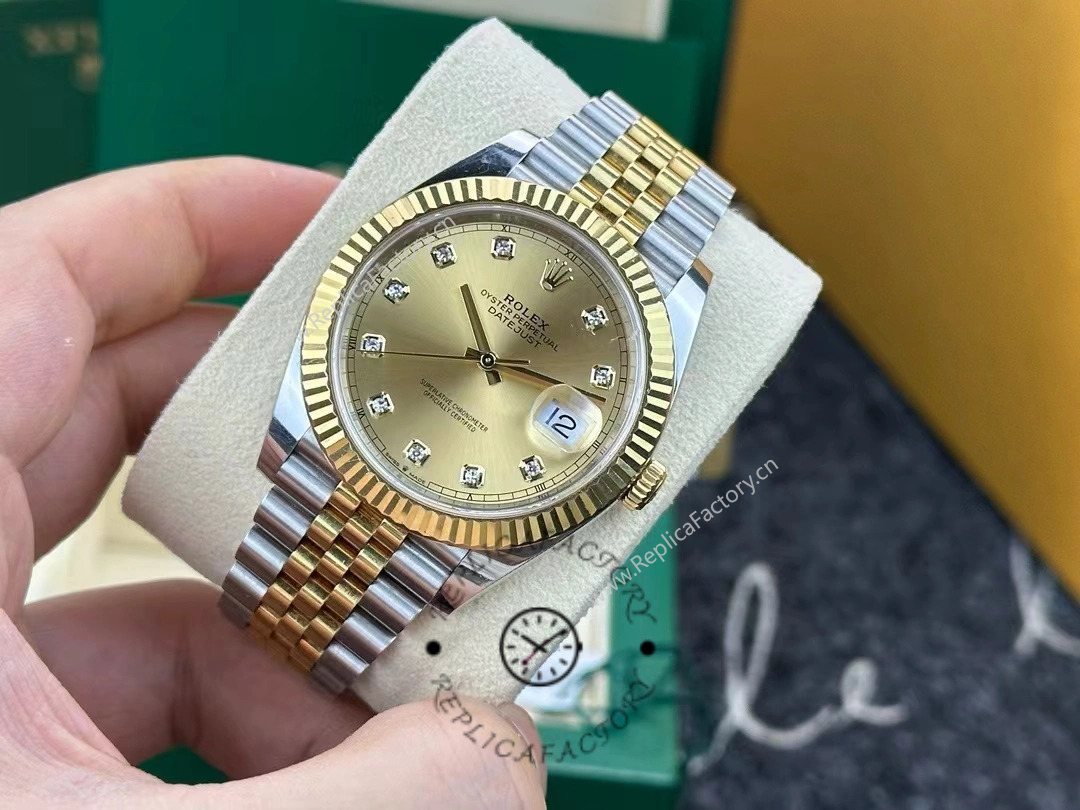 2022 Rolex Datejust Champagne Diamond Dial Two Tone M126333-0012