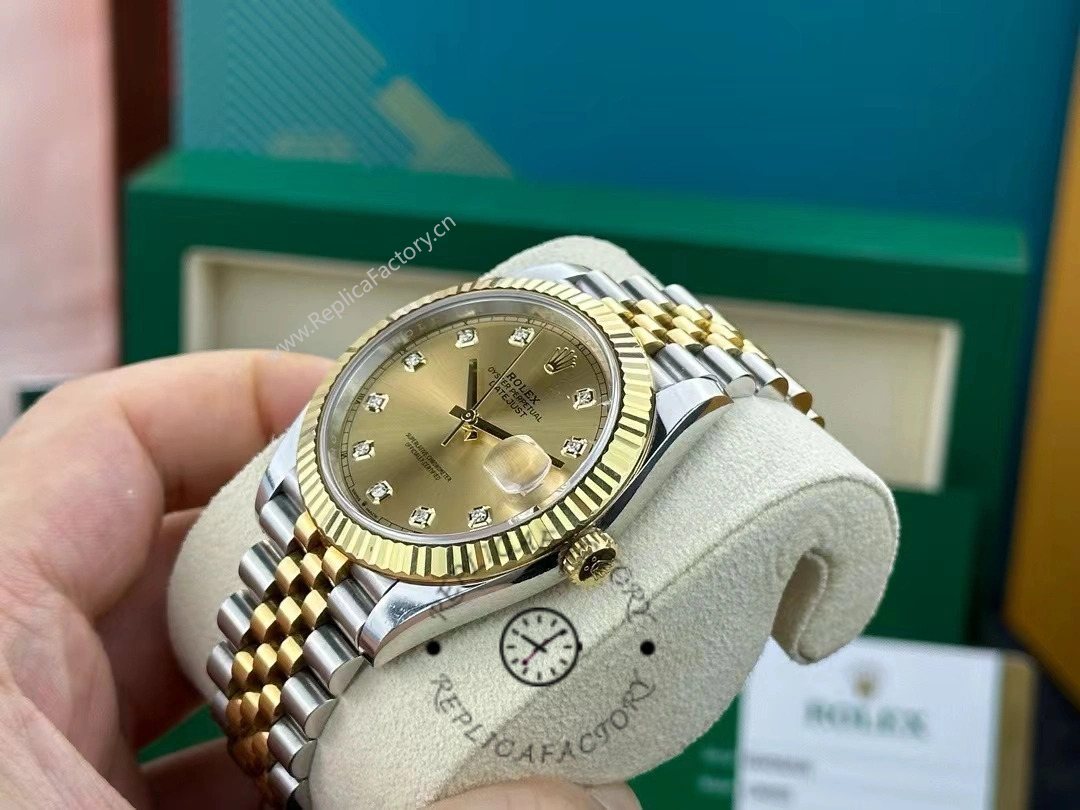 2022 Rolex Datejust Champagne Diamond Dial Two Tone M126333-0012