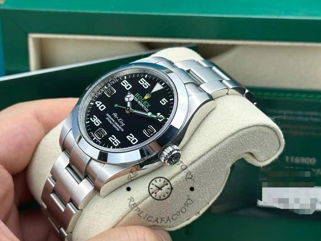 Rolex Air-King Stainless Steel Black Arabic Dial 116900