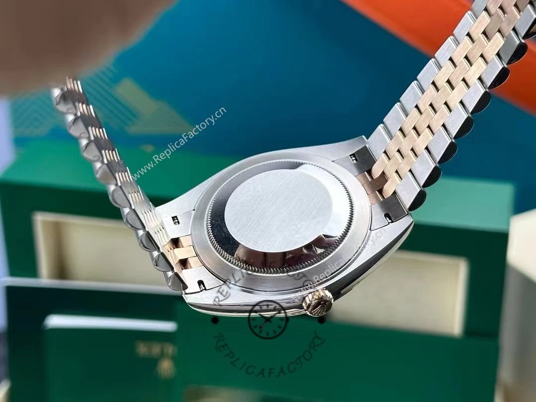 Rolex Datejust 41mm Two Tone Rose Gold Jubilee Band Sundust Index Dial 126331 0010